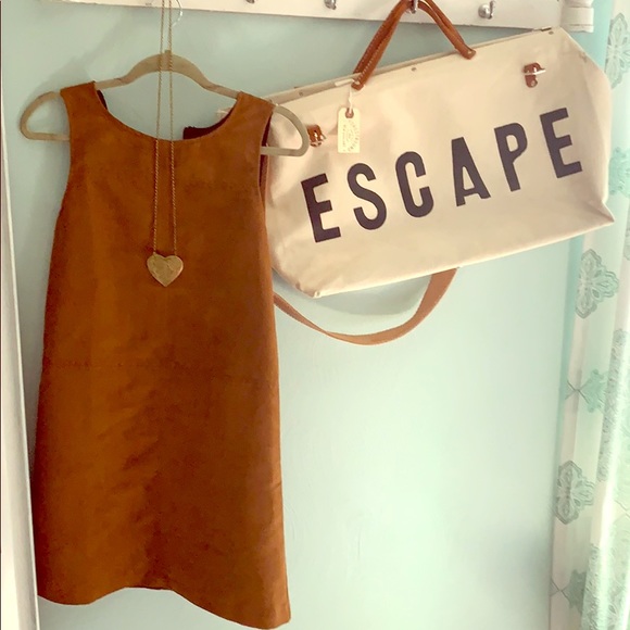 Anthropologie Dresses & Skirts - Sanctuary suede mini dress black & camel